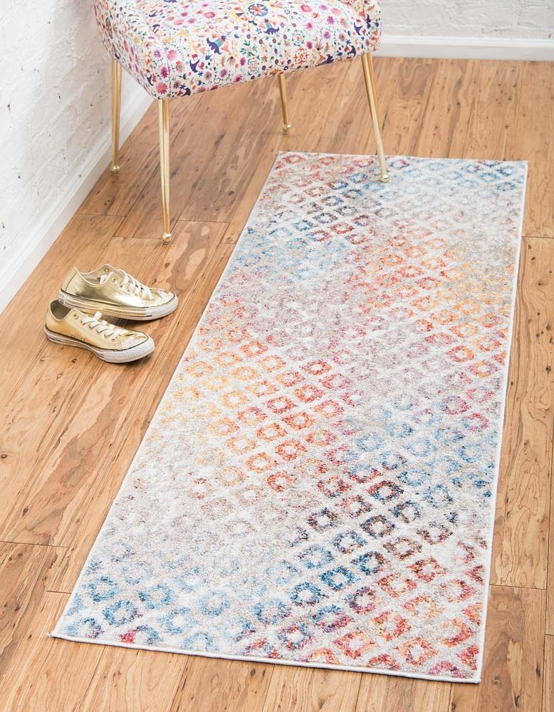 Devan - Rainbow Square-Pattern Rug