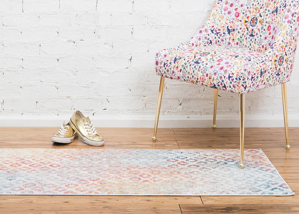 Devan - Rainbow Square-Pattern Rug
