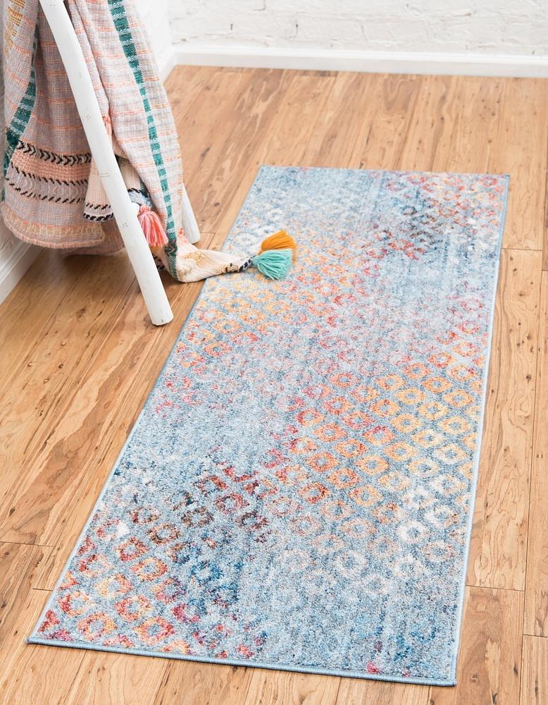 Devan - Rainbow Square-Pattern Rug