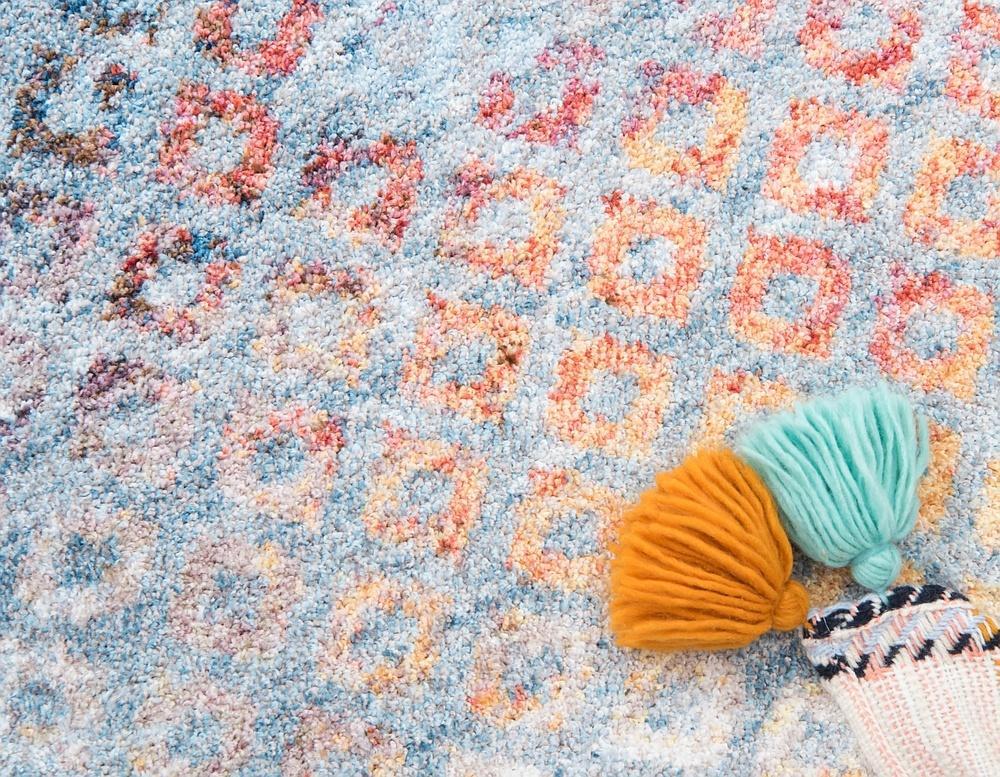 Devan - Rainbow Square-Pattern Rug