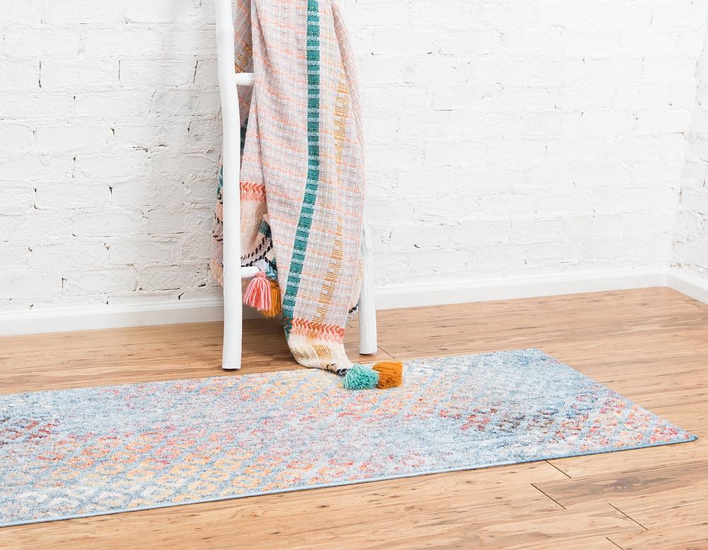 Devan - Rainbow Square-Pattern Rug