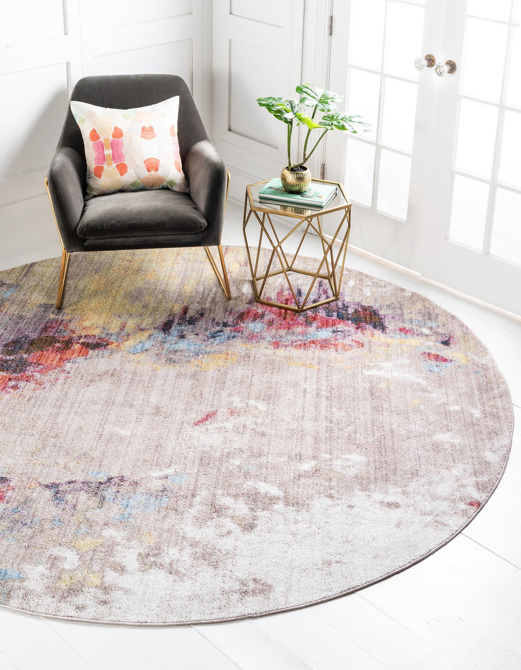 Ethen - Modern Grey Paint-Splatter Rug