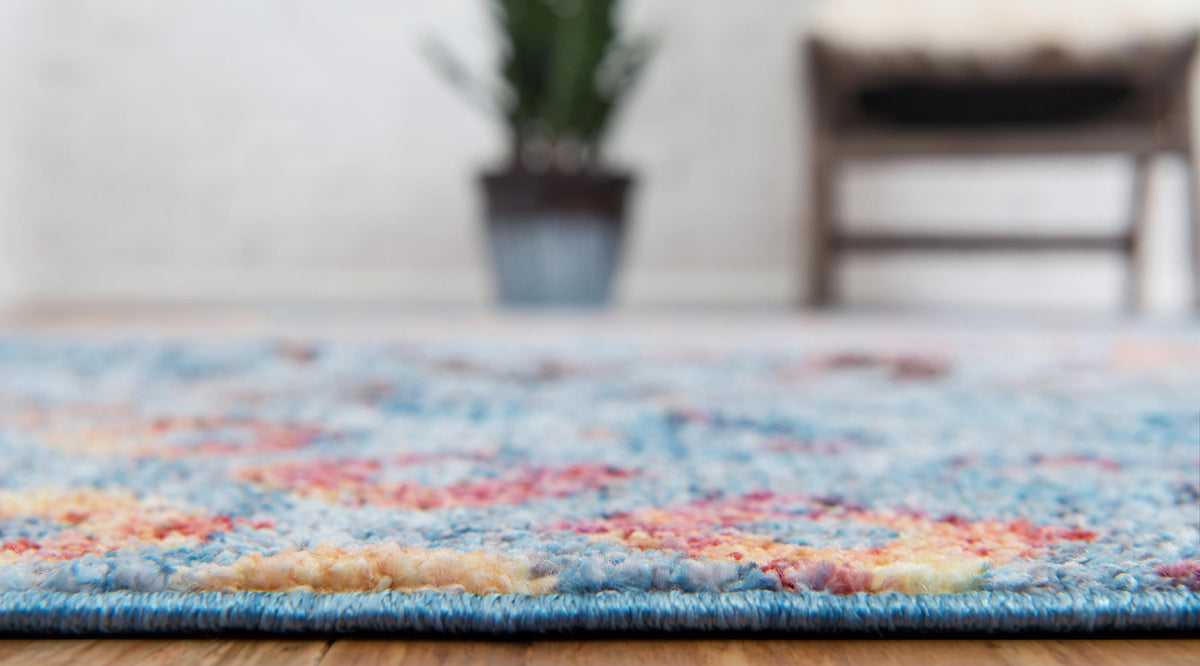Devan - Rainbow Square-Pattern Rug