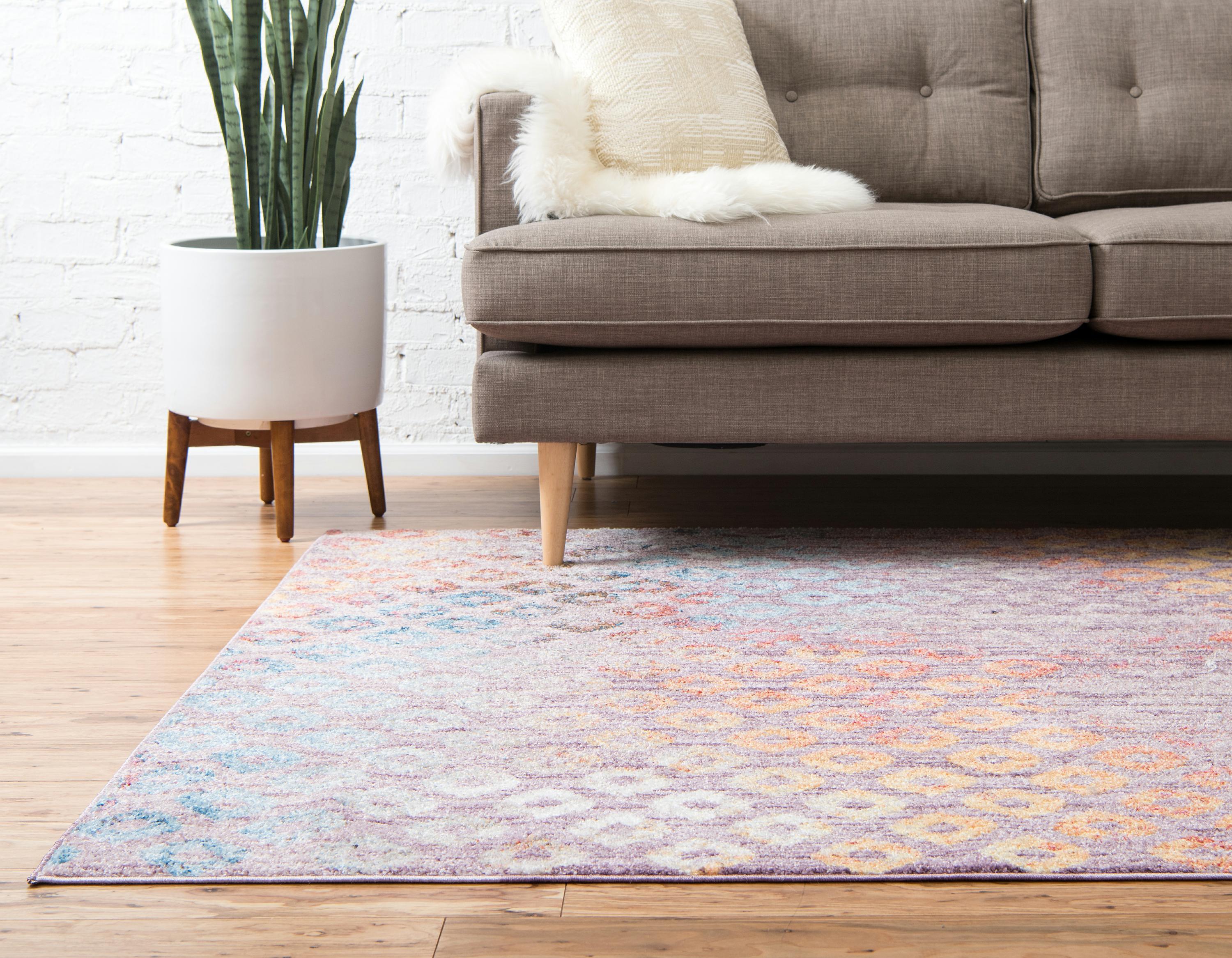 Devan - Rainbow Square-Pattern Rug