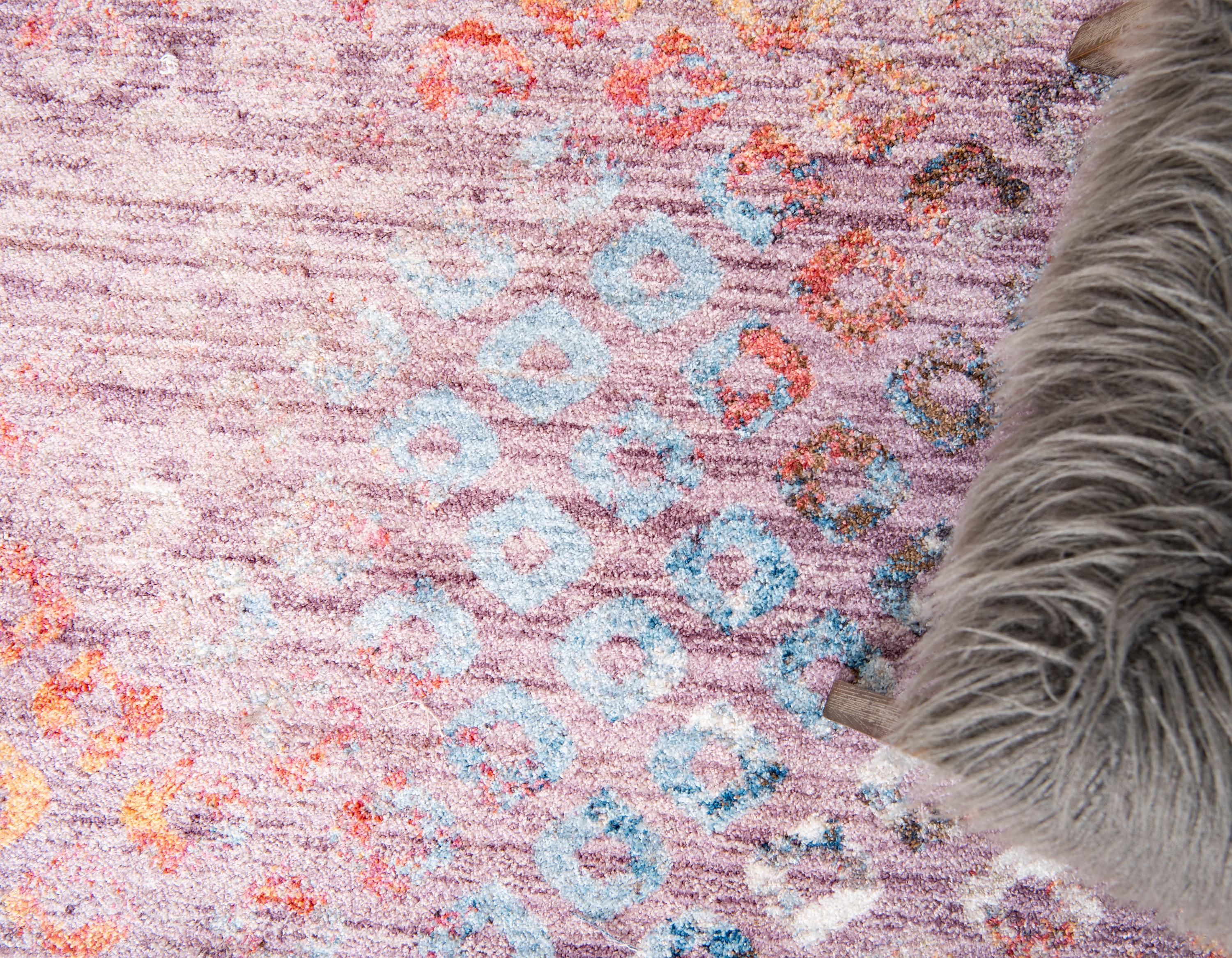 Devan - Rainbow Square-Pattern Rug