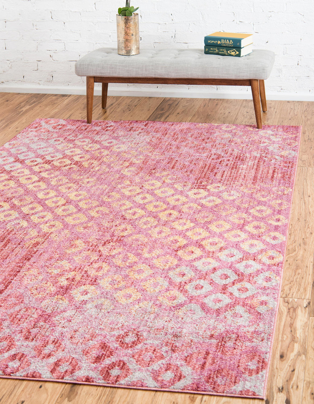 Devan - Rainbow Square-Pattern Rug