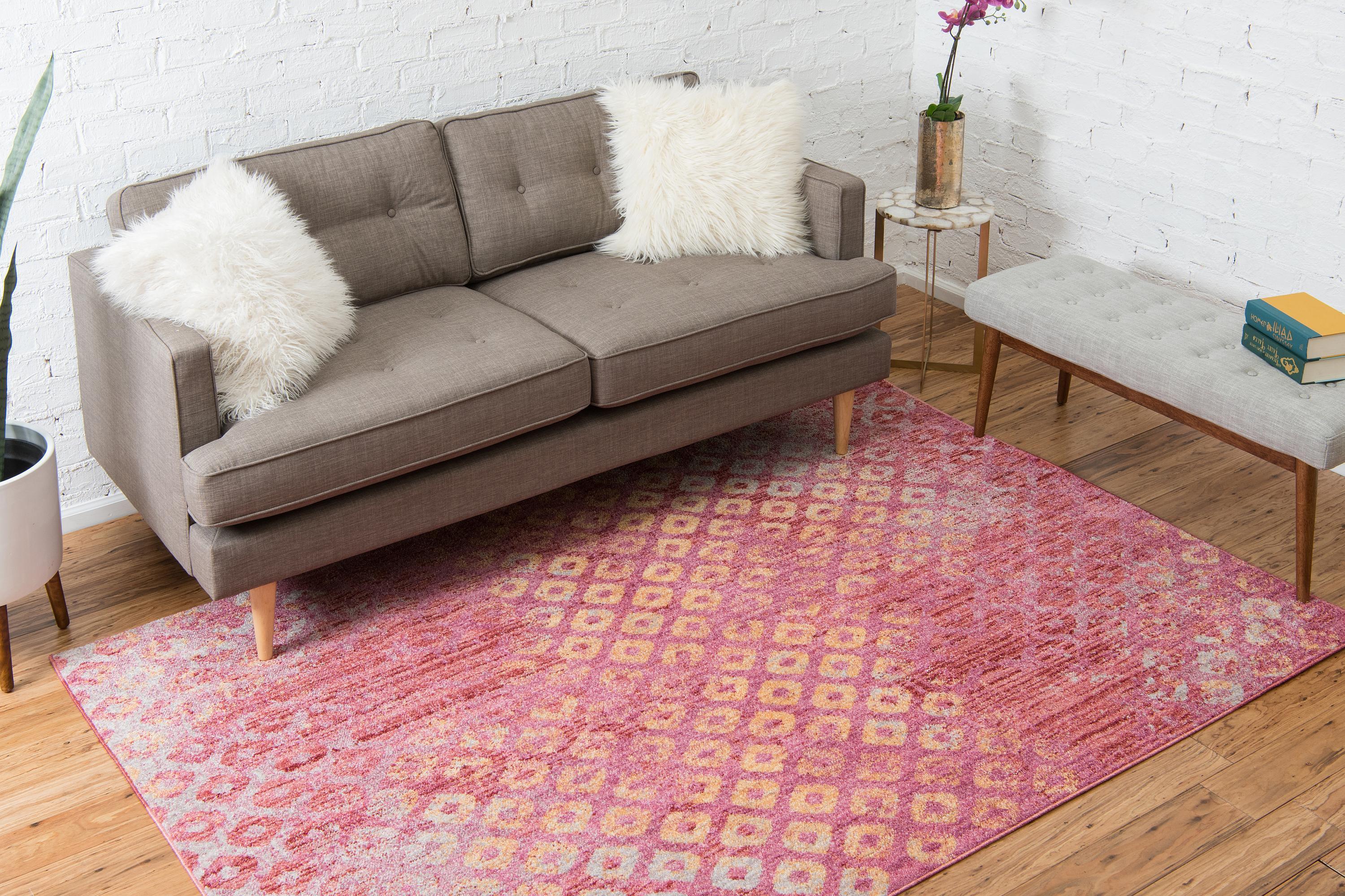 Devan - Rainbow Square-Pattern Rug