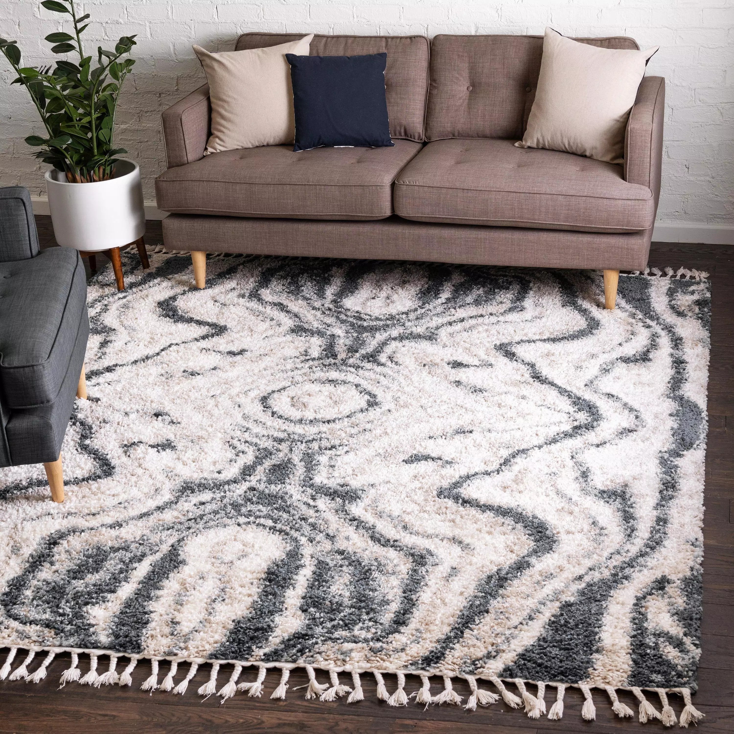 Quinten - Marble Color-Mix Shaggy Rug