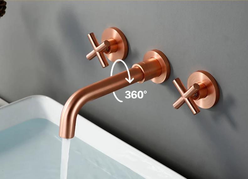 Bertinelli - Double Cross Handle Wall-Mounted Faucet