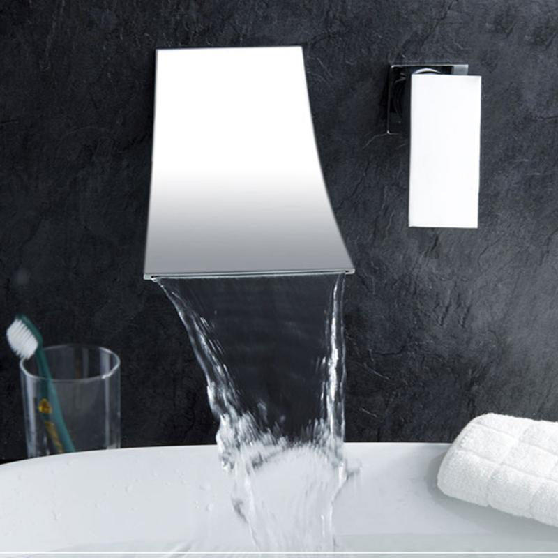 Leon - Chrome Wall-Mounted Waterfall Single-Handle Faucet