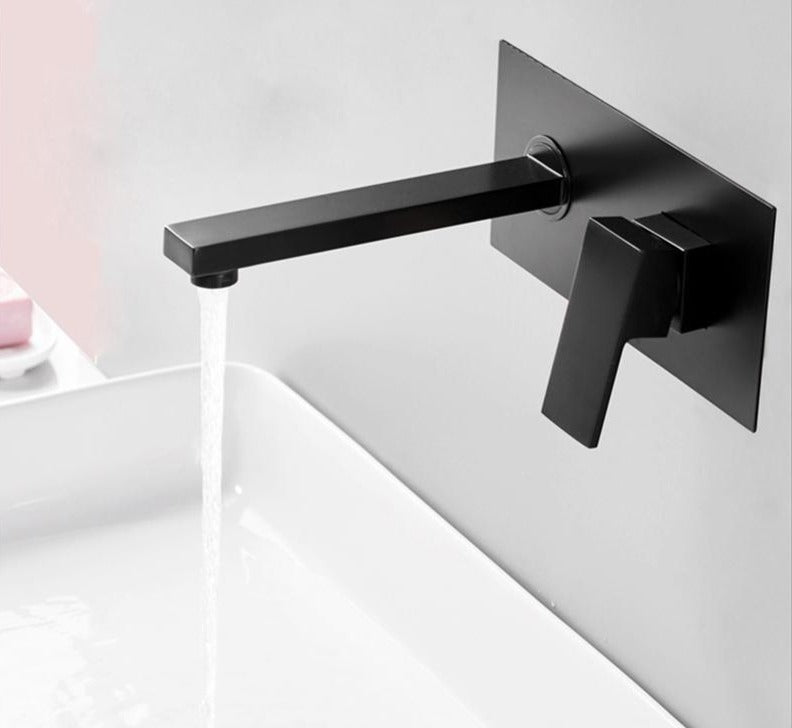 Odell - Luxurious Matte Black Wall Faucet for Bathroom