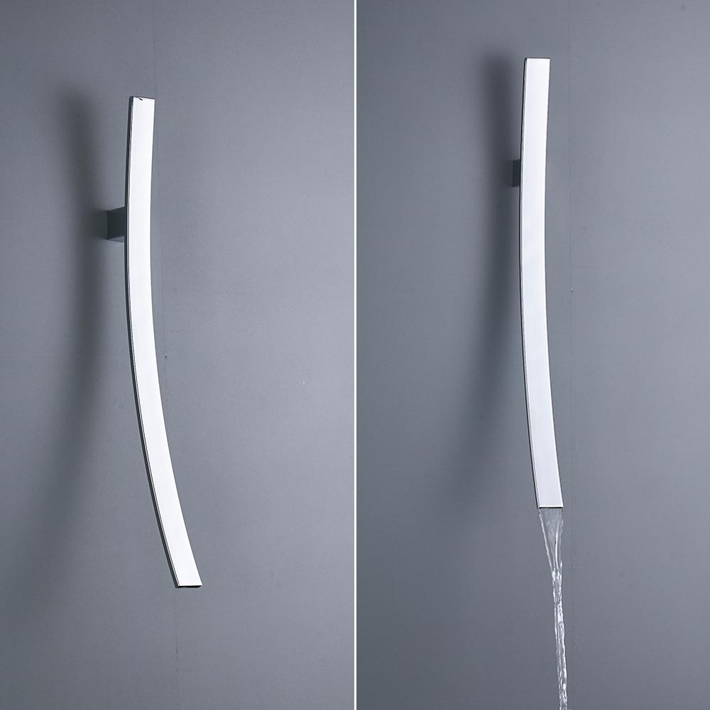 Miquel - Chrome Wall-Mounted Waterfall Bathroom Faucet