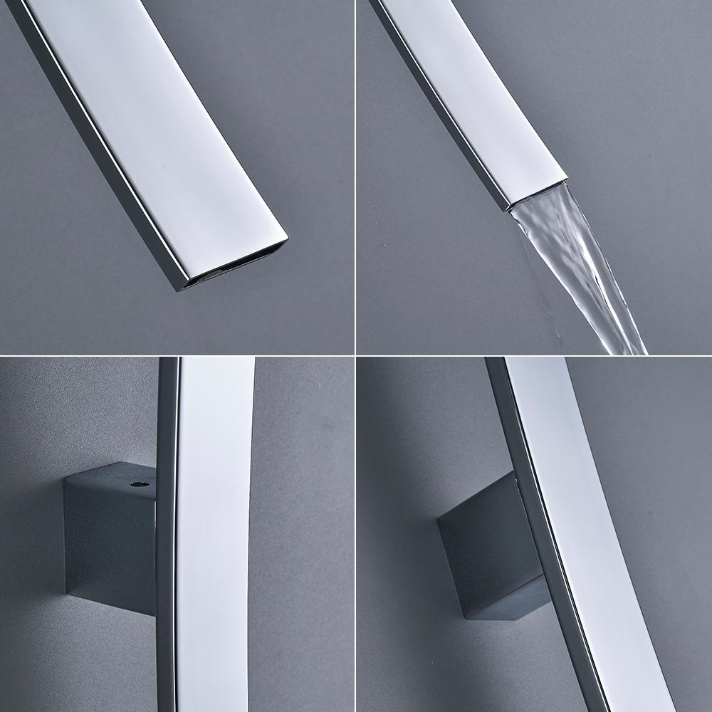 Miquel - Chrome Wall-Mounted Waterfall Bathroom Faucet