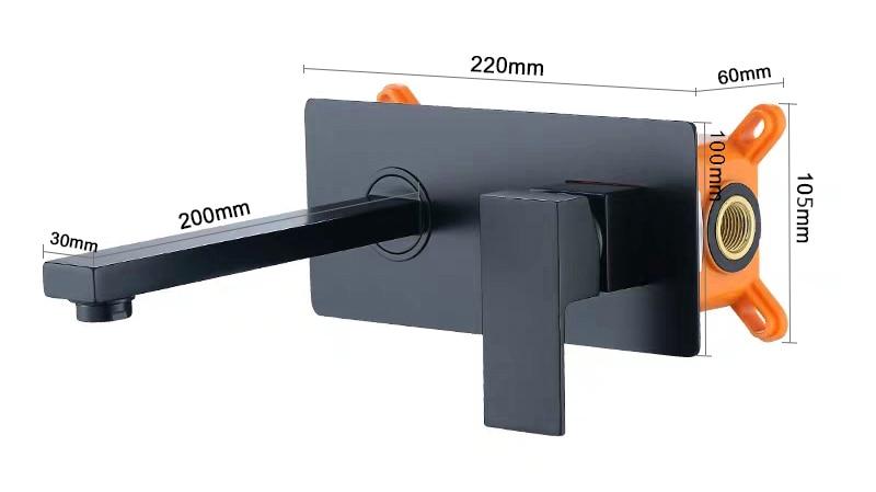 Odell - Luxurious Matte Black Wall Faucet for Bathroom