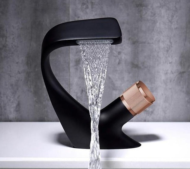 Annetta - Modern Chrome Solid-Brass Waterfall Bathroom Faucet