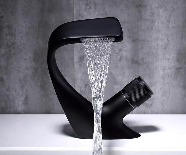 Annetta - Modern Chrome Solid-Brass Waterfall Bathroom Faucet