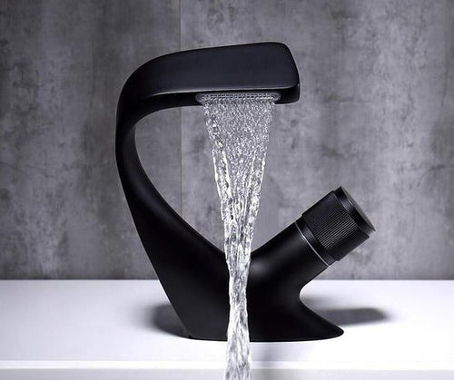 Annetta - Modern Chrome Solid-Brass Waterfall Bathroom Faucet