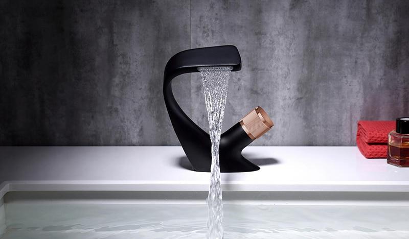 Annetta - Modern Chrome Solid-Brass Waterfall Bathroom Faucet