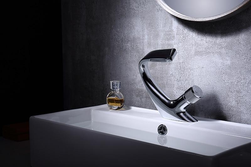 Annetta - Modern Chrome Solid-Brass Waterfall Bathroom Faucet