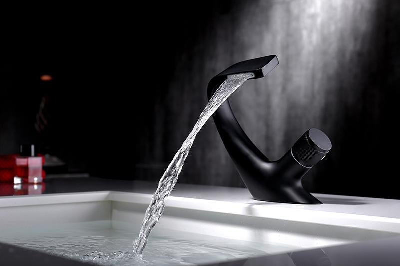 Annetta - Modern Chrome Solid-Brass Waterfall Bathroom Faucet