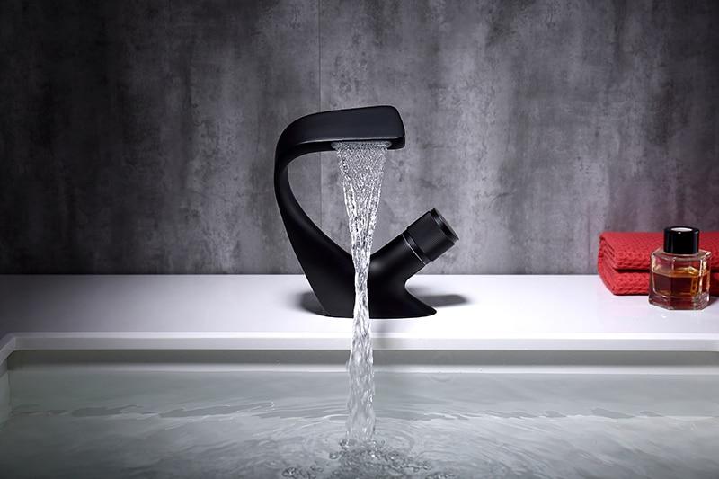 Annetta - Modern Chrome Solid-Brass Waterfall Bathroom Faucet
