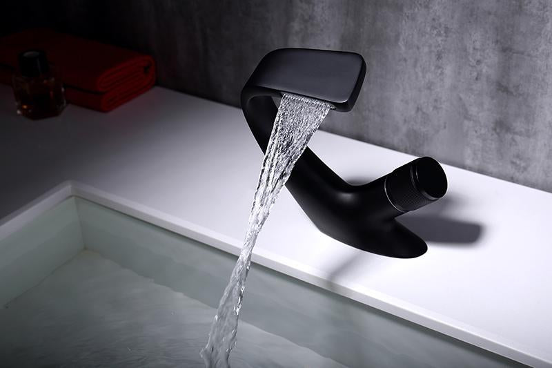 Annetta - Modern Chrome Solid-Brass Waterfall Bathroom Faucet