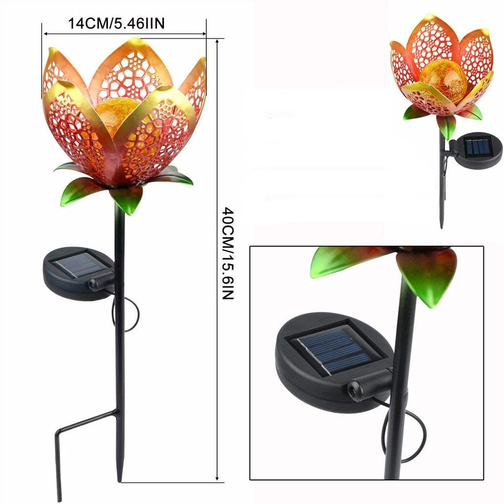 Solar Openwork Flower Garden Path Light
