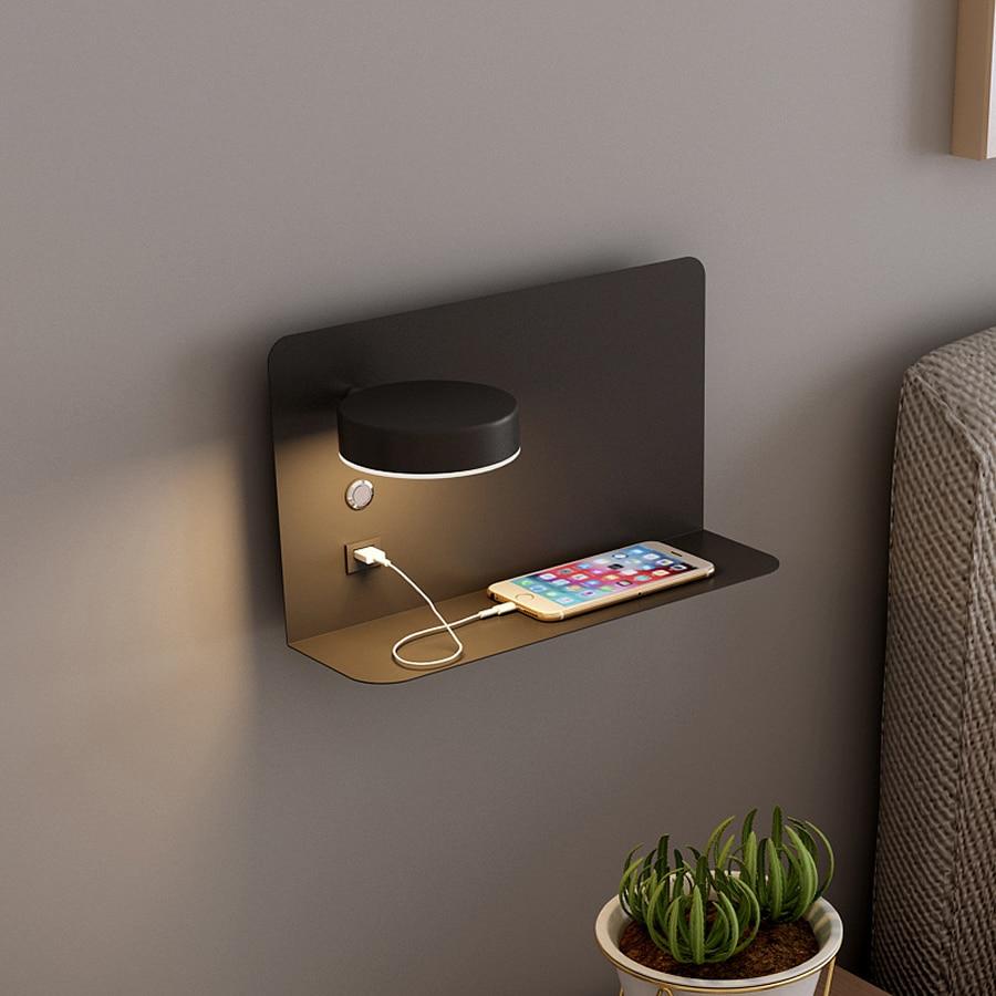 Rowan - LED Bedside Wall Lamp with USB Charger