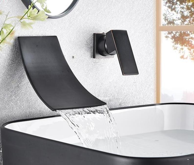 Leon - Chrome Wall-Mounted Waterfall Single-Handle Faucet