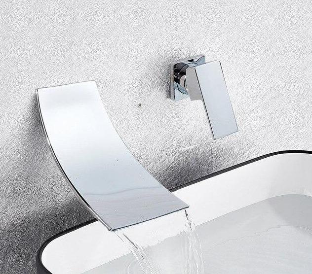 Leon - Chrome Wall-Mounted Waterfall Single-Handle Faucet