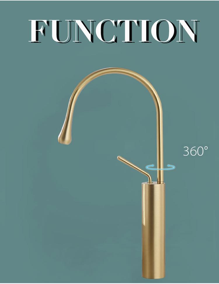 Raffeto - Brass Gooseneck Bathroom Faucet