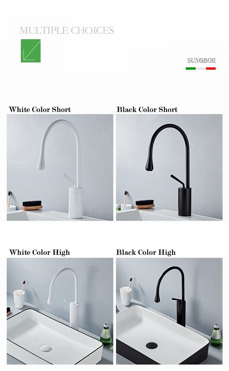 Raffeto - Brass Gooseneck Bathroom Faucet