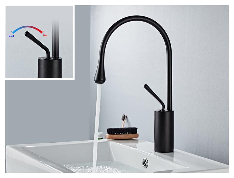Raffeto - Brass Gooseneck Bathroom Faucet