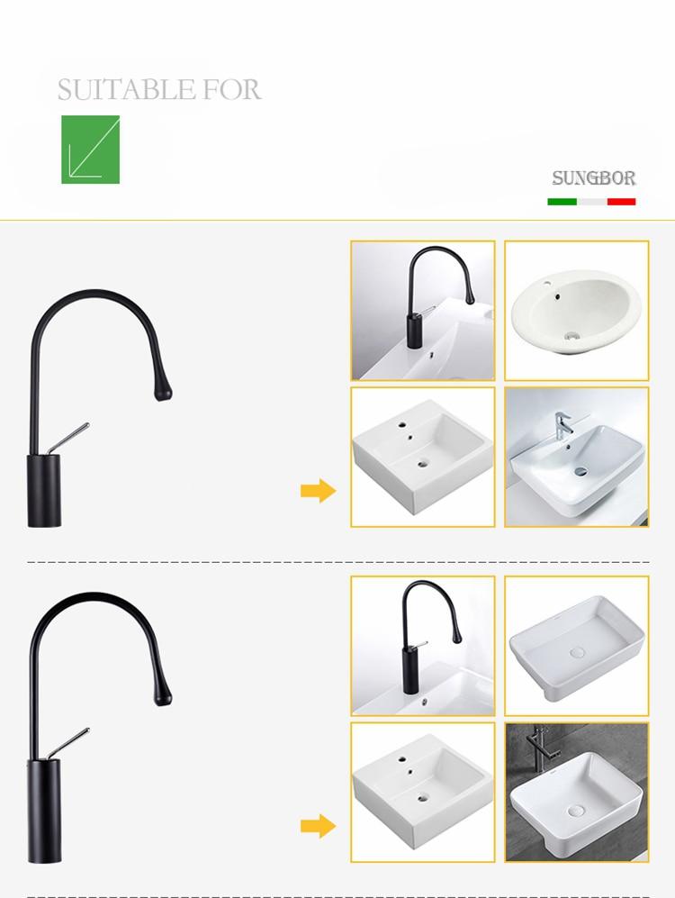 Raffeto - Brass Gooseneck Bathroom Faucet