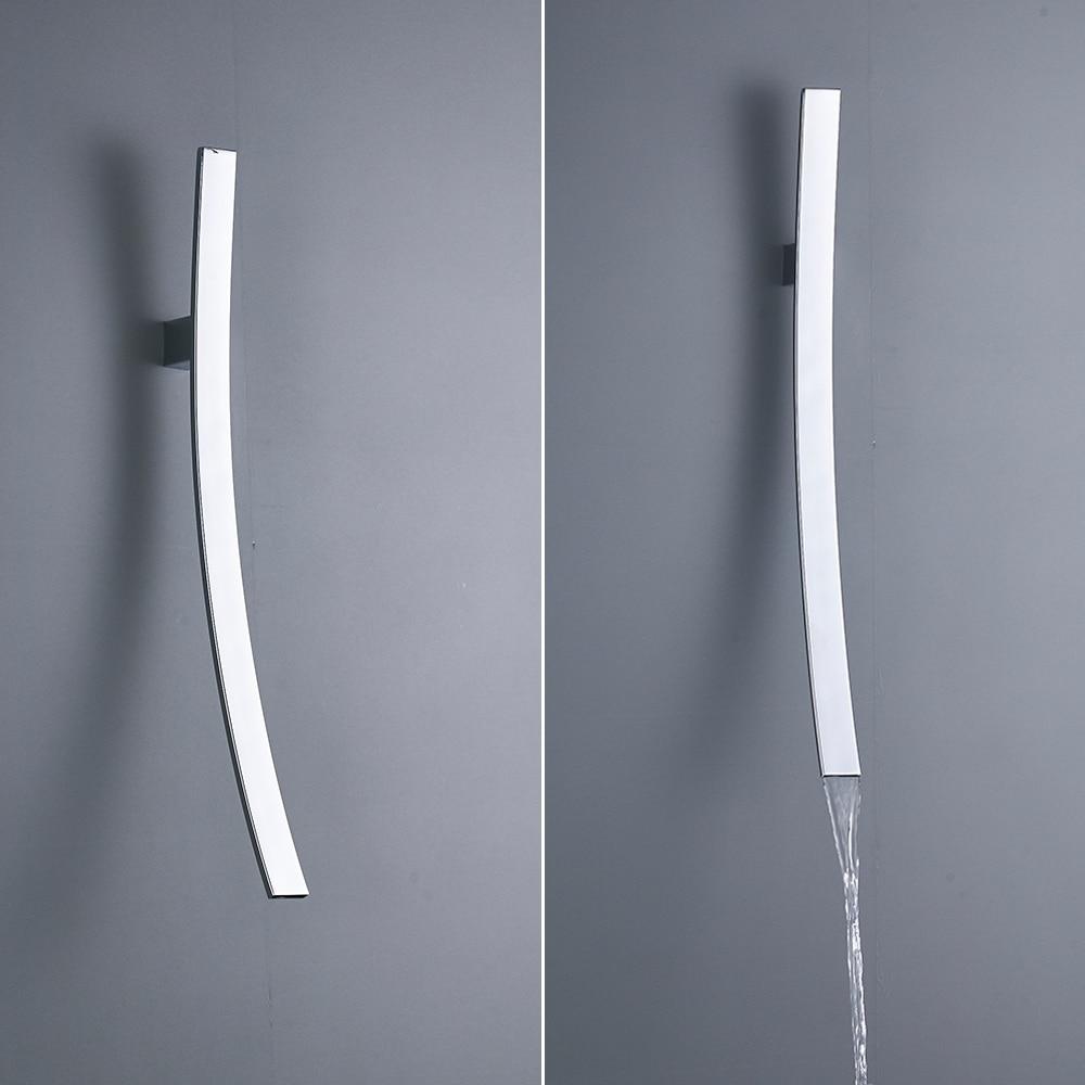 Miquel - Chrome Wall-Mounted Waterfall Bathroom Faucet