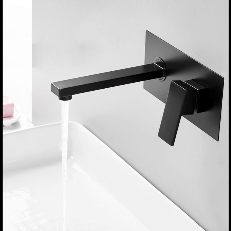 Odell - Luxurious Matte Black Wall Faucet for Bathroom