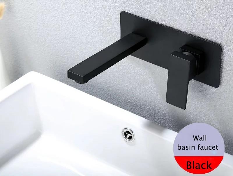 Odell - Luxurious Matte Black Wall Faucet for Bathroom