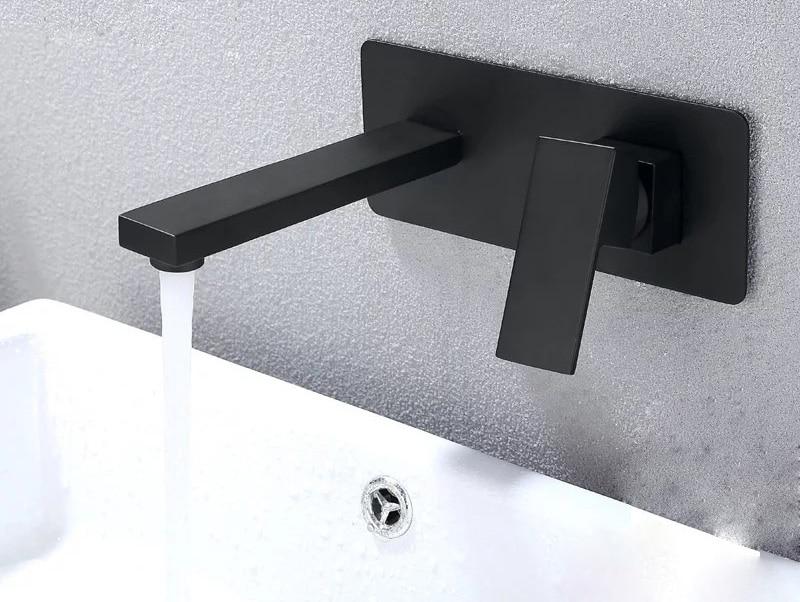 Odell - Luxurious Matte Black Wall Faucet for Bathroom