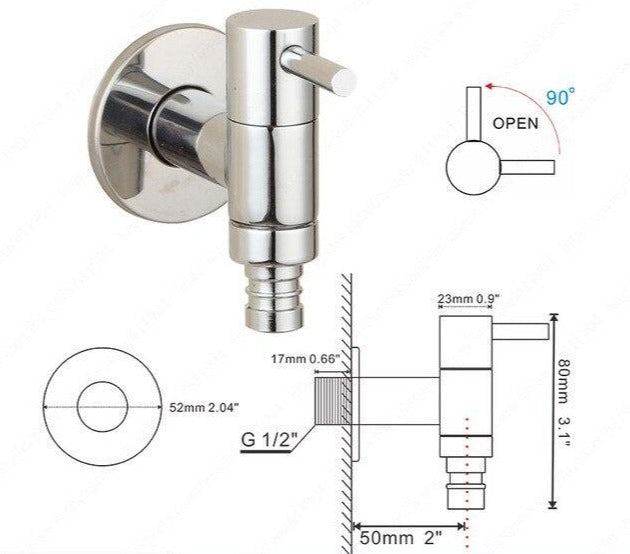 Linus - Chrome Wall-Mounted Bathroom Faucet