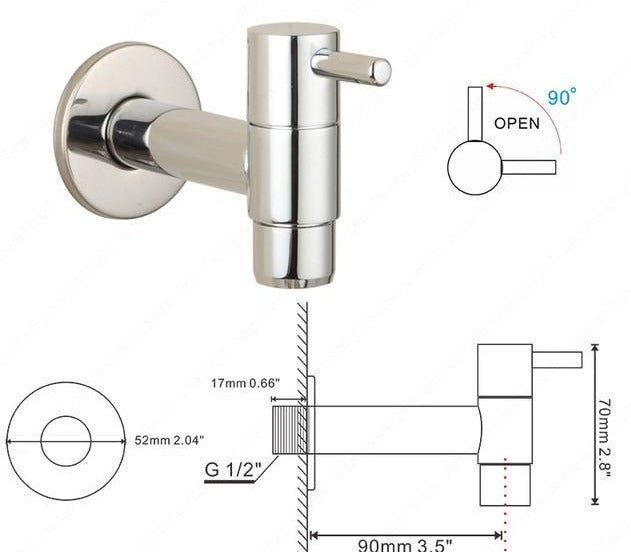 Linus - Chrome Wall-Mounted Bathroom Faucet