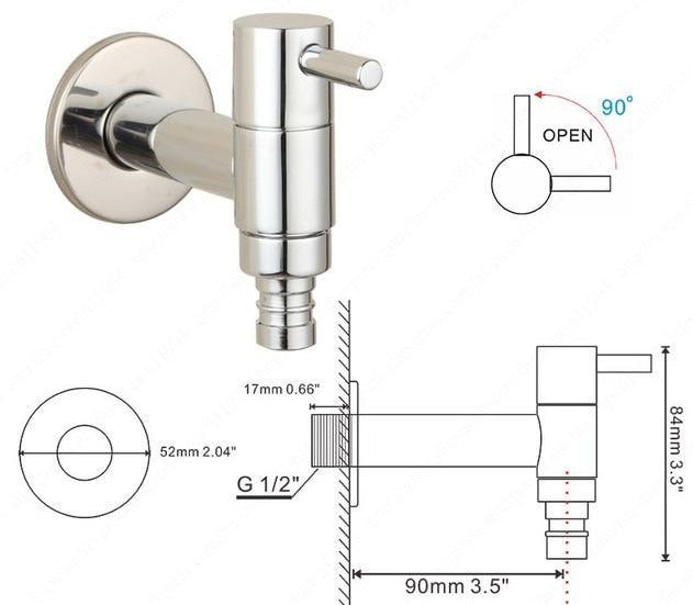 Linus - Chrome Wall-Mounted Bathroom Faucet