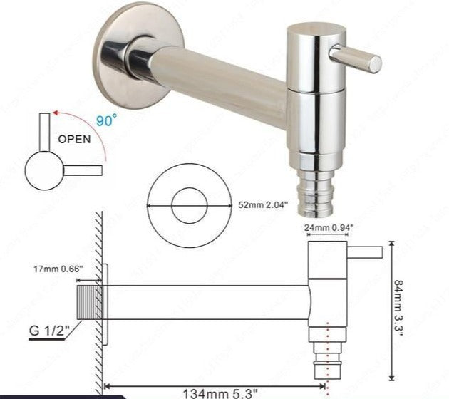 Linus - Chrome Wall-Mounted Bathroom Faucet