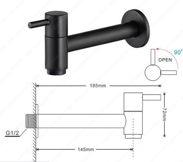 Linus - Chrome Wall-Mounted Bathroom Faucet