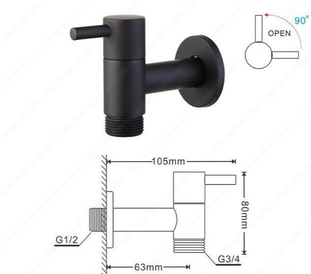 Linus - Chrome Wall-Mounted Bathroom Faucet