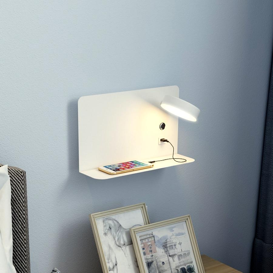 Rowan - LED Bedside Wall Lamp with USB Charger