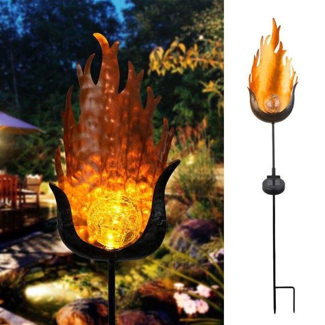 LED Artificial-Flame Garden Light