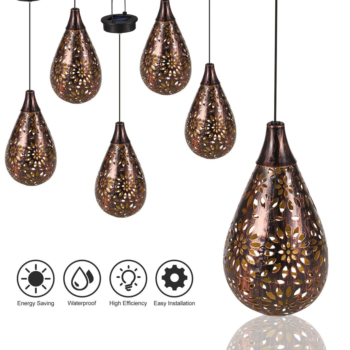 Milton - Solar Water-Drop Garden Hanging Lamp