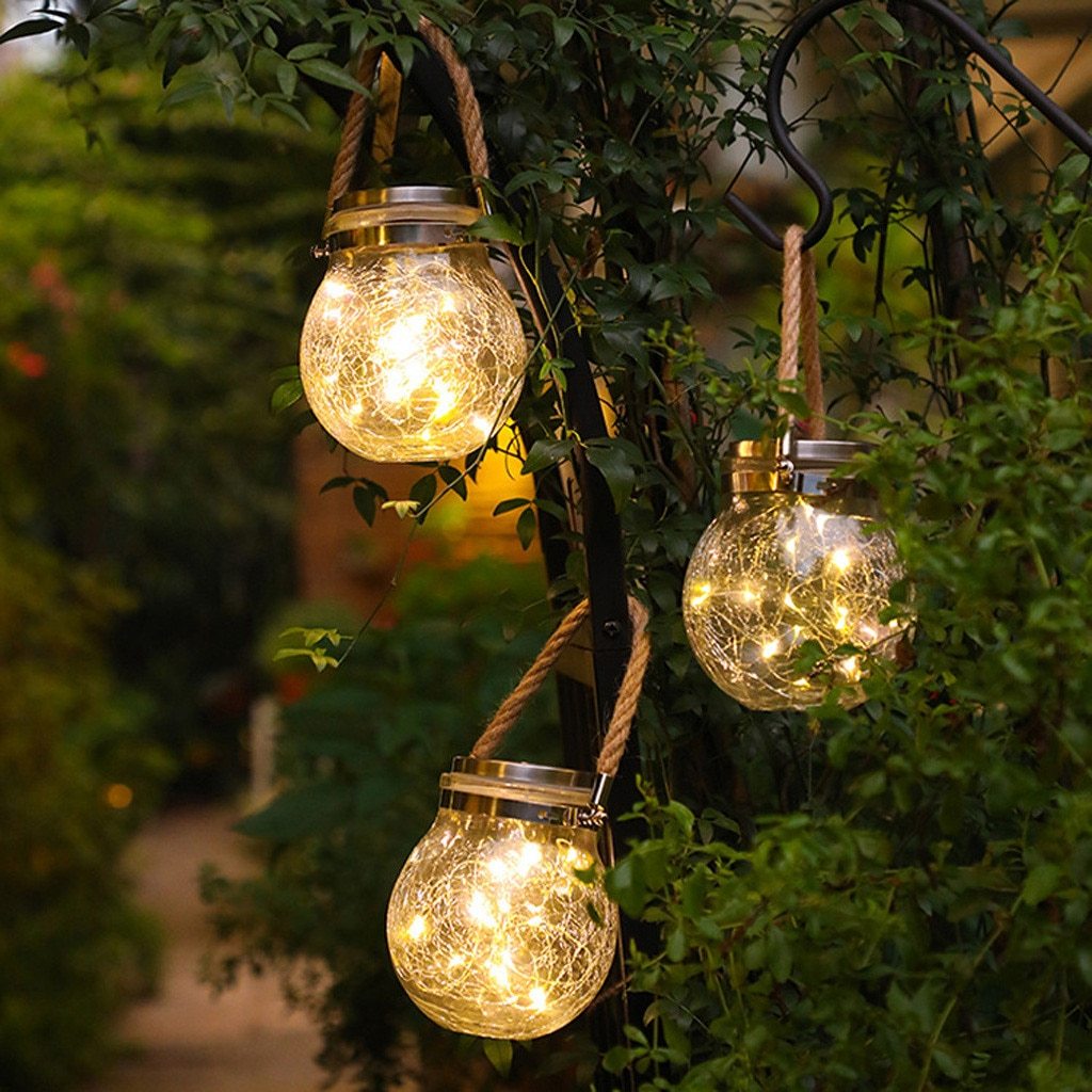 Modern Round Glass Vessel Garden Hanging Lamp