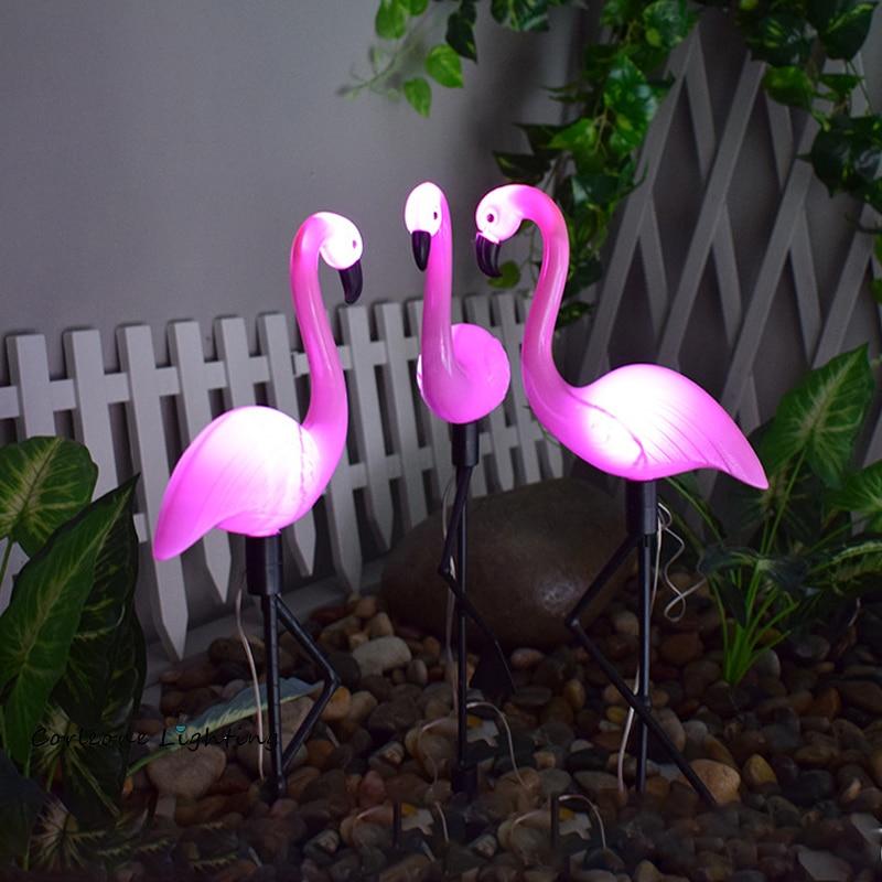 Solar Flamingo Garden Lamp
