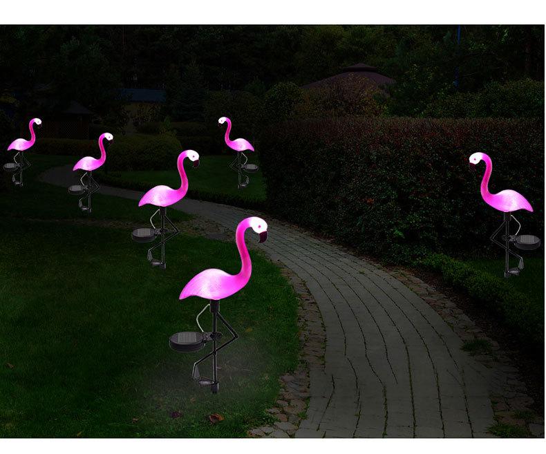 Solar Flamingo Garden Lamp